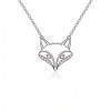 Outline Fox Pave Pendant Necklaces | Woodland Minimalist | 925 Silver | Custom Made