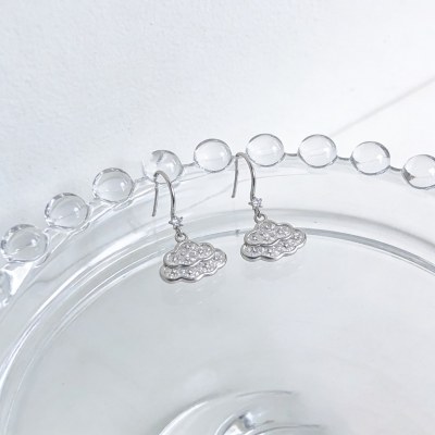 Pave Cloud Drop Earrings | Dreamy Sky Style | Gift Ideas | 925 Silver | Customizable