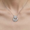 Curled Fox Pave Pendant Necklaces | Celestial Circle Style | 925 Silver | Tailored
