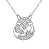 Curled Fox Pave Pendant Necklaces | Celestial Circle Style | 925 Silver | Tailored