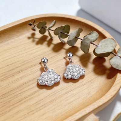 Cloud Charm Ball Stud Earrings | Dainty Everyday Style | 925 Silver Jewelry | Bespoke
