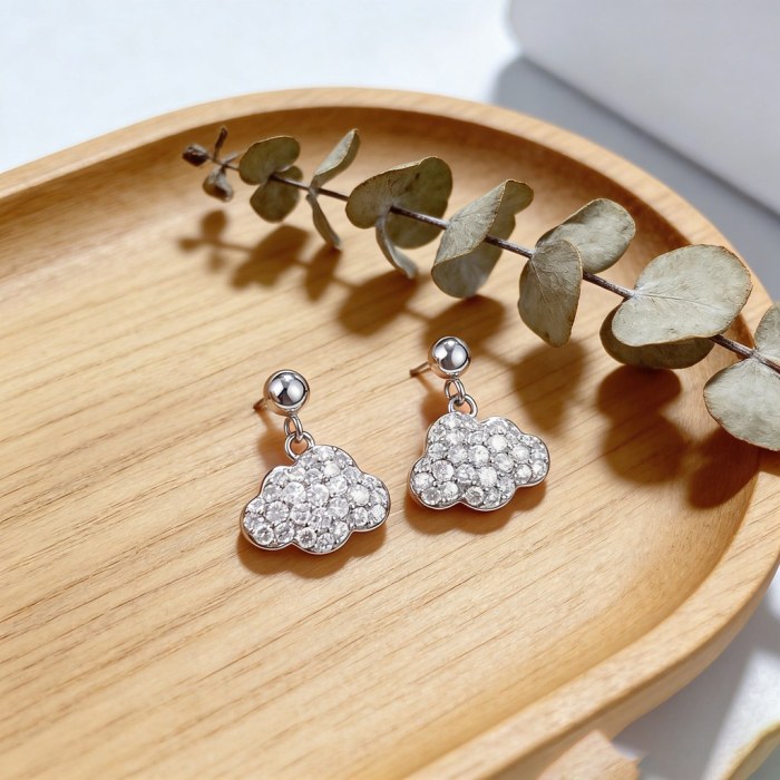 Cloud Charm Ball Stud Earrings | Dainty Everyday Style | 925 Silver Jewelry | Bespoke