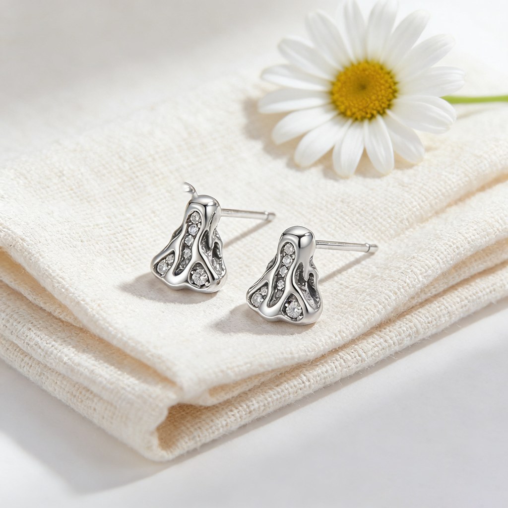Custom 925 Sterling Silver Ripple Fluted Drop Earrings for OEM ODM