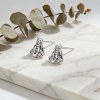 Ripple Fluted Drop Earrings | Romantic Garden Style | 925 Sterling Silver | Personalized
