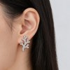 Coral Twig Pave Stud Earrings | Underwater Garden Style | 925 Sterling Silver | Tailored