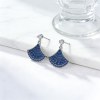 Blue Fan Pave Drop Earrings | Evening Glow Style | 925 Sterling Silver | Tailor-Made