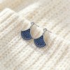 Blue Fan Pave Drop Earrings | Evening Glow Style | 925 Sterling Silver | Tailor-Made