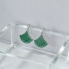 Green Scallop Dangle Earrings | Garden Party Style | 925 Sterling Silver | Bespoke