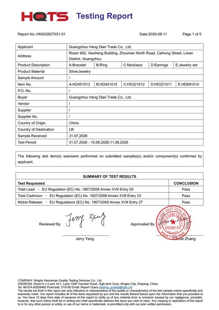 REACH compliance test report for the UK market