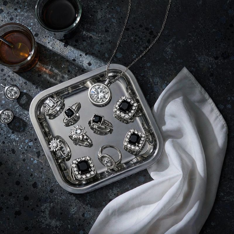 925 sterling silver pieces arranged for custom production