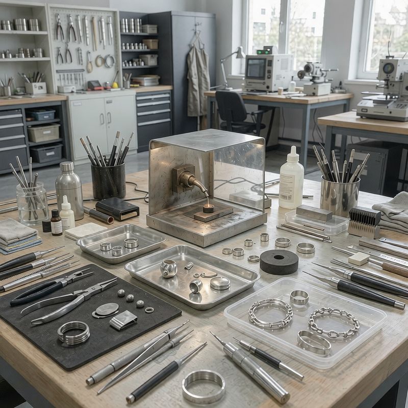 Inside a silver jewelry production workshop