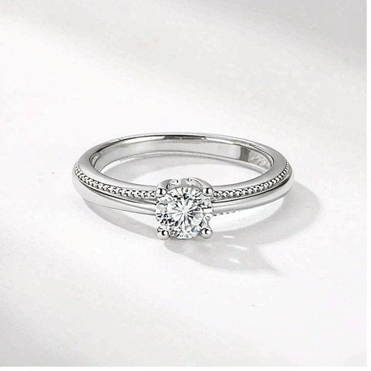White-background product image of a 925 silver cubic zirconia ring