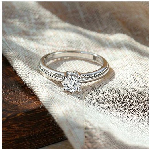 Model-worn 925 silver cubic zirconia ring in a natural scene