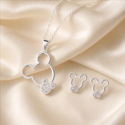 Openwork Silhouette Pendant Set | Character Outline | 925 Sterling Silver | OEM Mascot