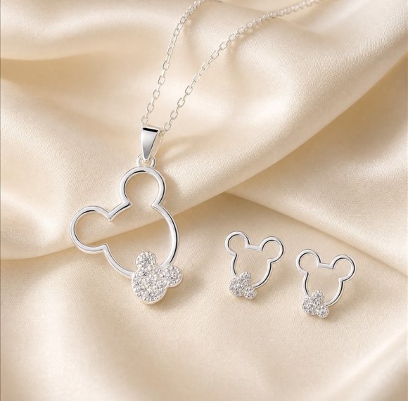 Openwork Silhouette Pendant Set | Character Outline | 925 Sterling Silver | OEM Mascot