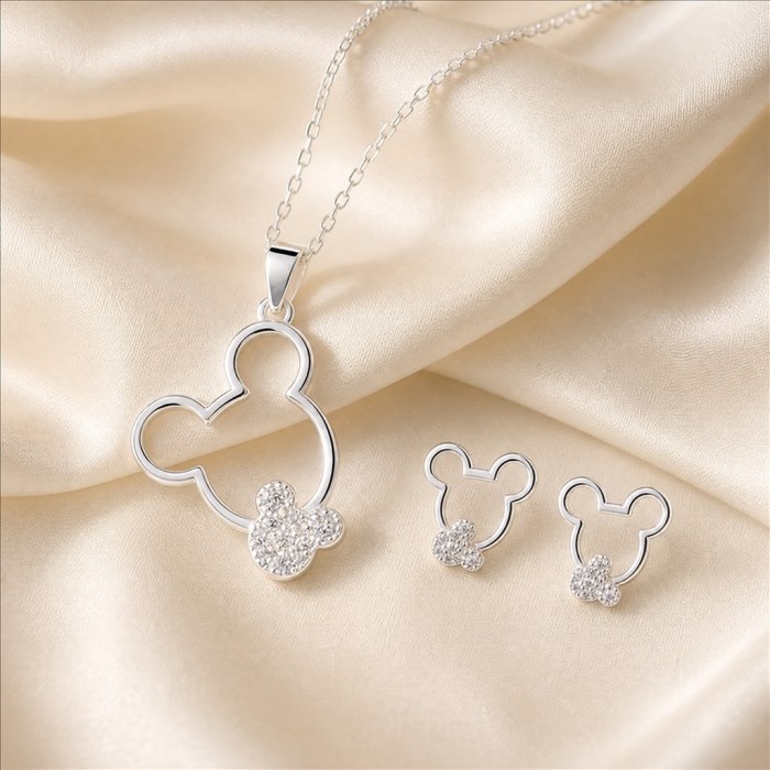 Openwork Silhouette Pendant Set | Character Outline | 925 Sterling Silver | OEM Mascot