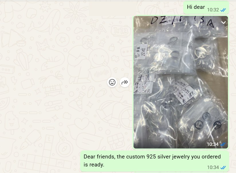 Finished custom 925 silver jewelry packed and ready