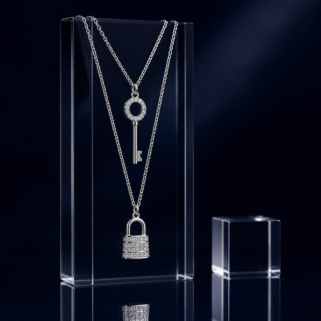Key and Lock Necklace detail view