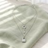 Key and Lock Necklace | Pave Key and Padlock | Layered Gift Edit | 925 Silver | OEM ODM