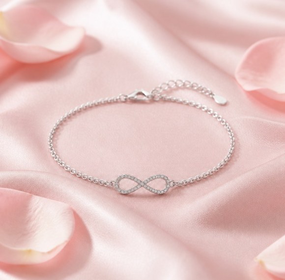 Infinity Bracelet | Pave Figure Eight Inline | Everyday Wear | 925 Silver | OEM ODM