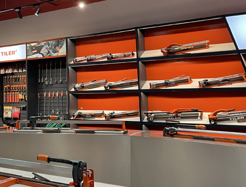 TILER full range product line -tile cutting & laying tools show room