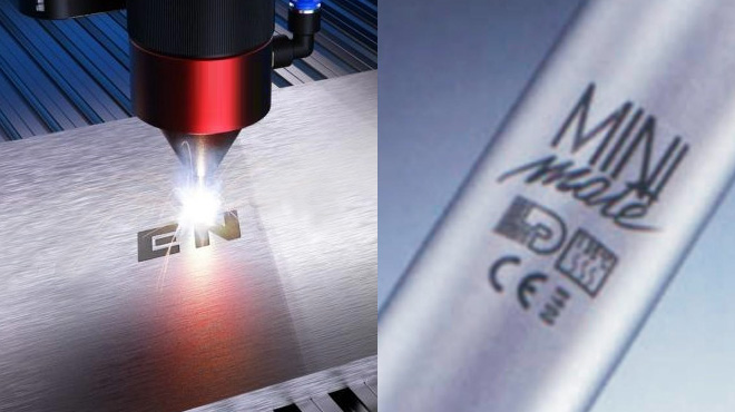 laser engraving logo on Stainless Steel probe