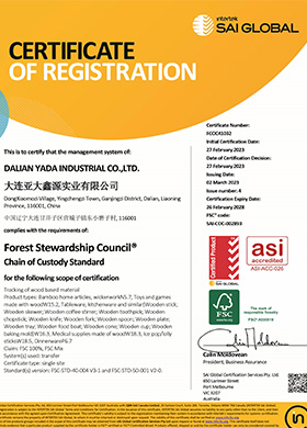 YADA's Certificate FSC