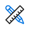 Pencil ruler small icon