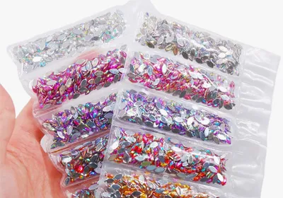 OPP bag with top label packaging for claw rhinestones